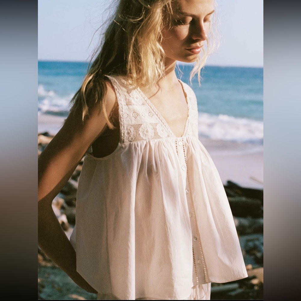 Christy Dawn Lidia Blouse in Pearl Embroider